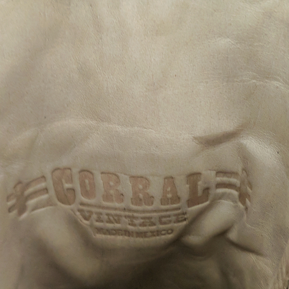 CORRAL A2665 cognac leather lace look overlay cowgirl western boots snip toe 6.5 - Picture 16 of 16